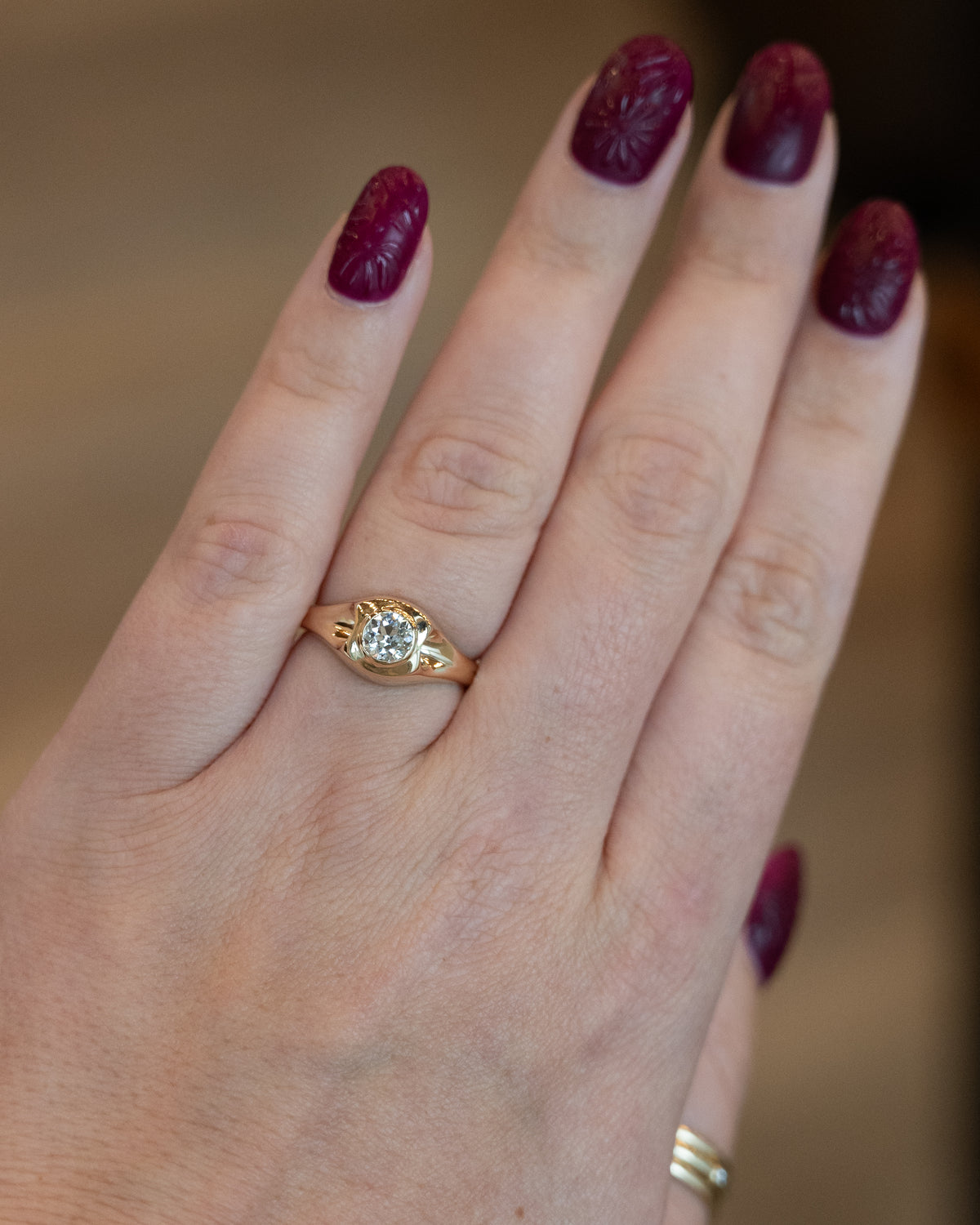 .47 Old European Diamond Engagement Ring 14k
