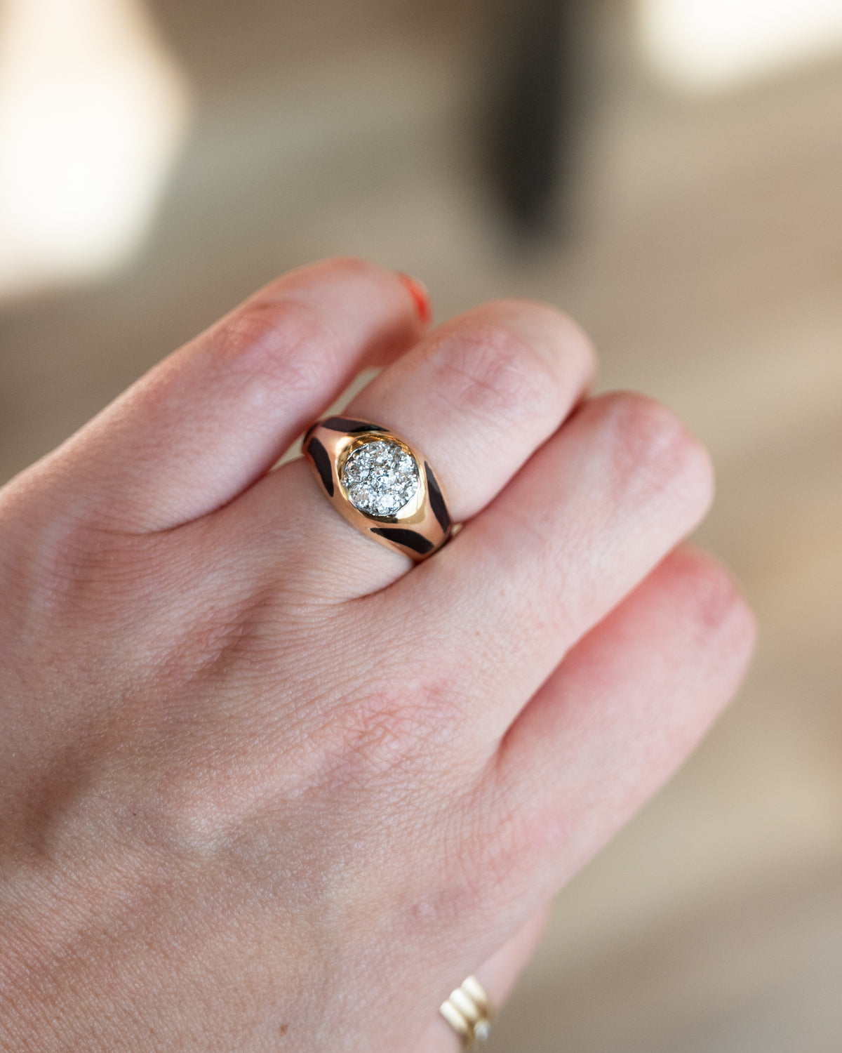 1.05 Vintage Old European Diamond Cocktail Ring 14k