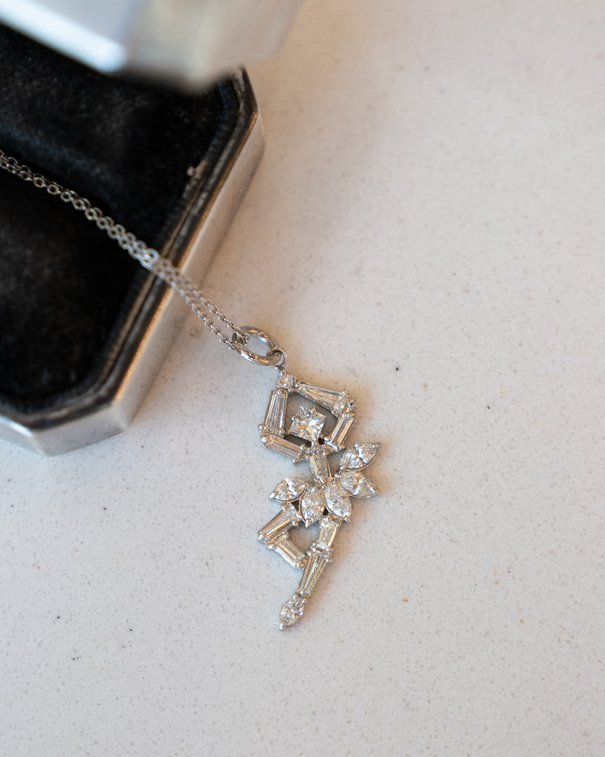 1.23 Marquise Diamond Ballerina Pendant Platinum