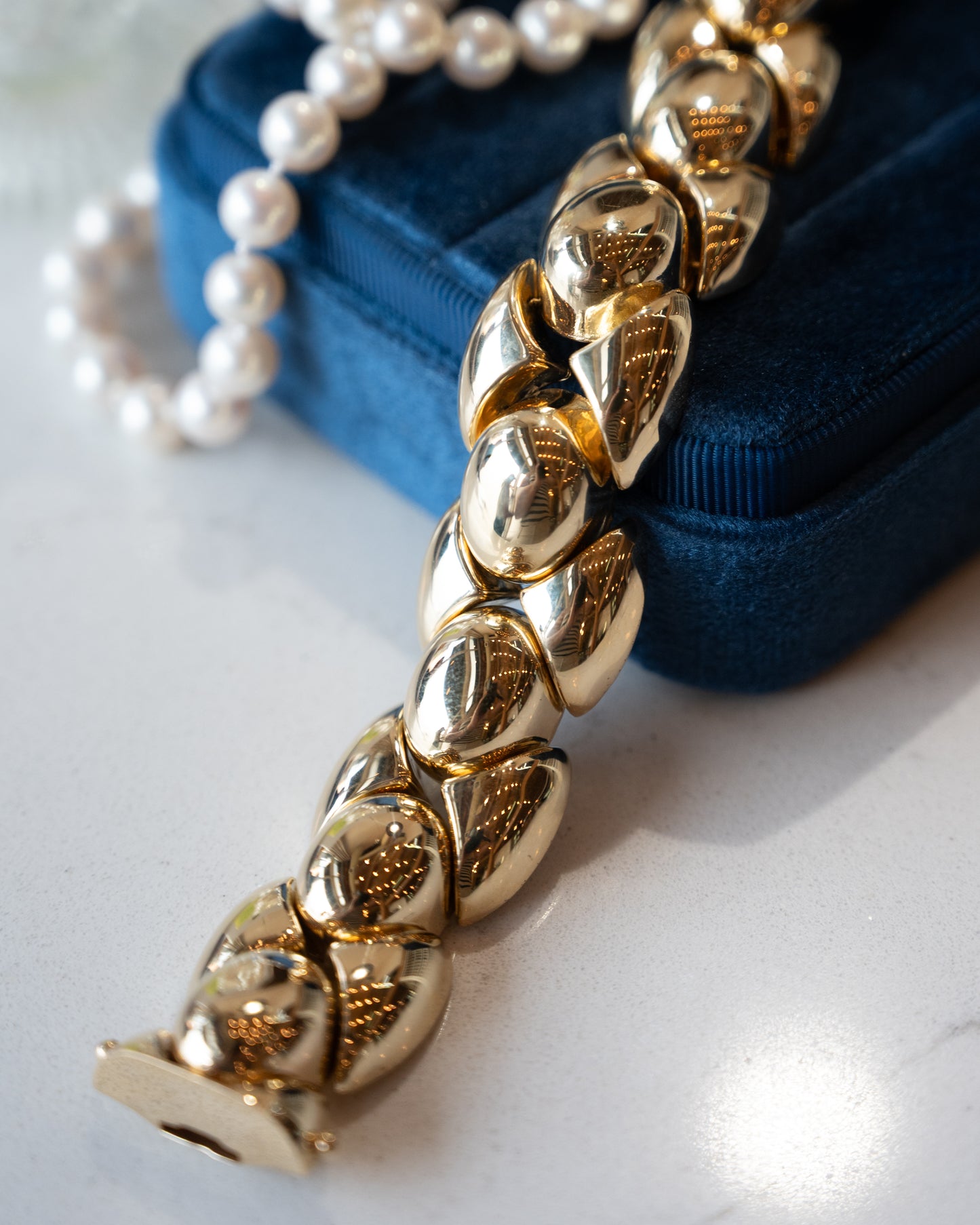 1980's Bubble Link Bracelet 14k Yellow Gold