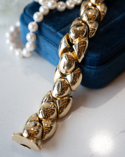 1980's Bubble Link Bracelet 14k Yellow Gold
