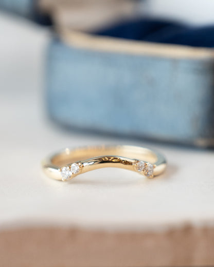 .09 Contoured Diamond Band 14k Yellow Gold