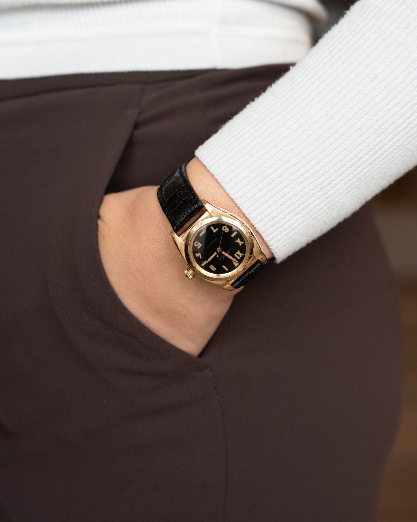 1946 Vintage Rolex Bubbleback 3131 14k Rose Gold