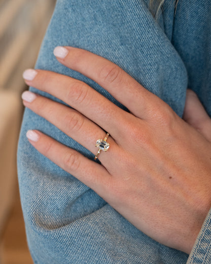 1.60 Elongated Old Mine Cushion Diamond Engagement Ring 14k
