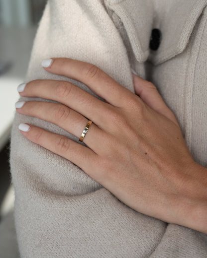 3mm Flat Edge Wedding Band 14k Yellow Gold