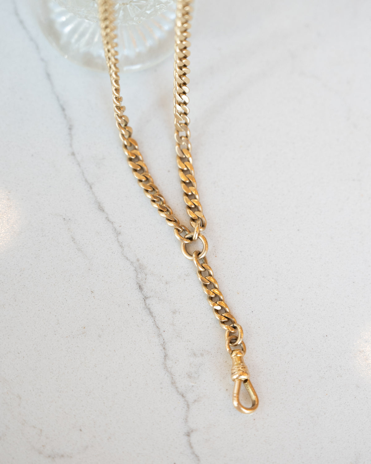 22 Inch Antique Victorian Fob Chain Necklace 14k Yellow Gold