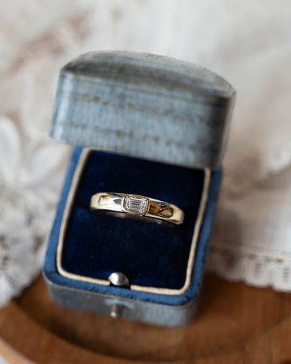 .21 East-West Diamond Engagement Ring 14k & Platinum