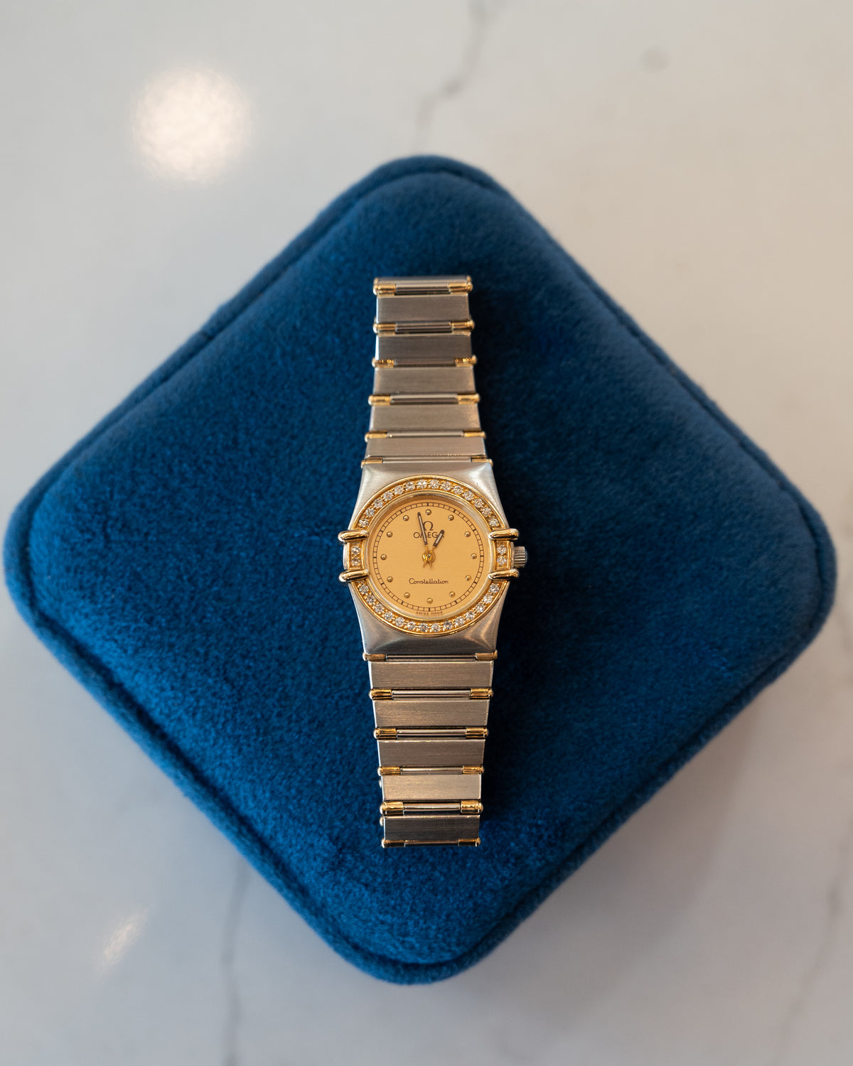 1989 Omega Constellation Diamond Watch in Stainless Steel & 18k
