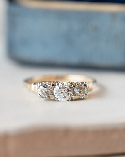 .36 Vintage Retro Diamond Engagement Ring 14k