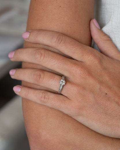 .70 Old European Diamond Engagement Ring Platinum