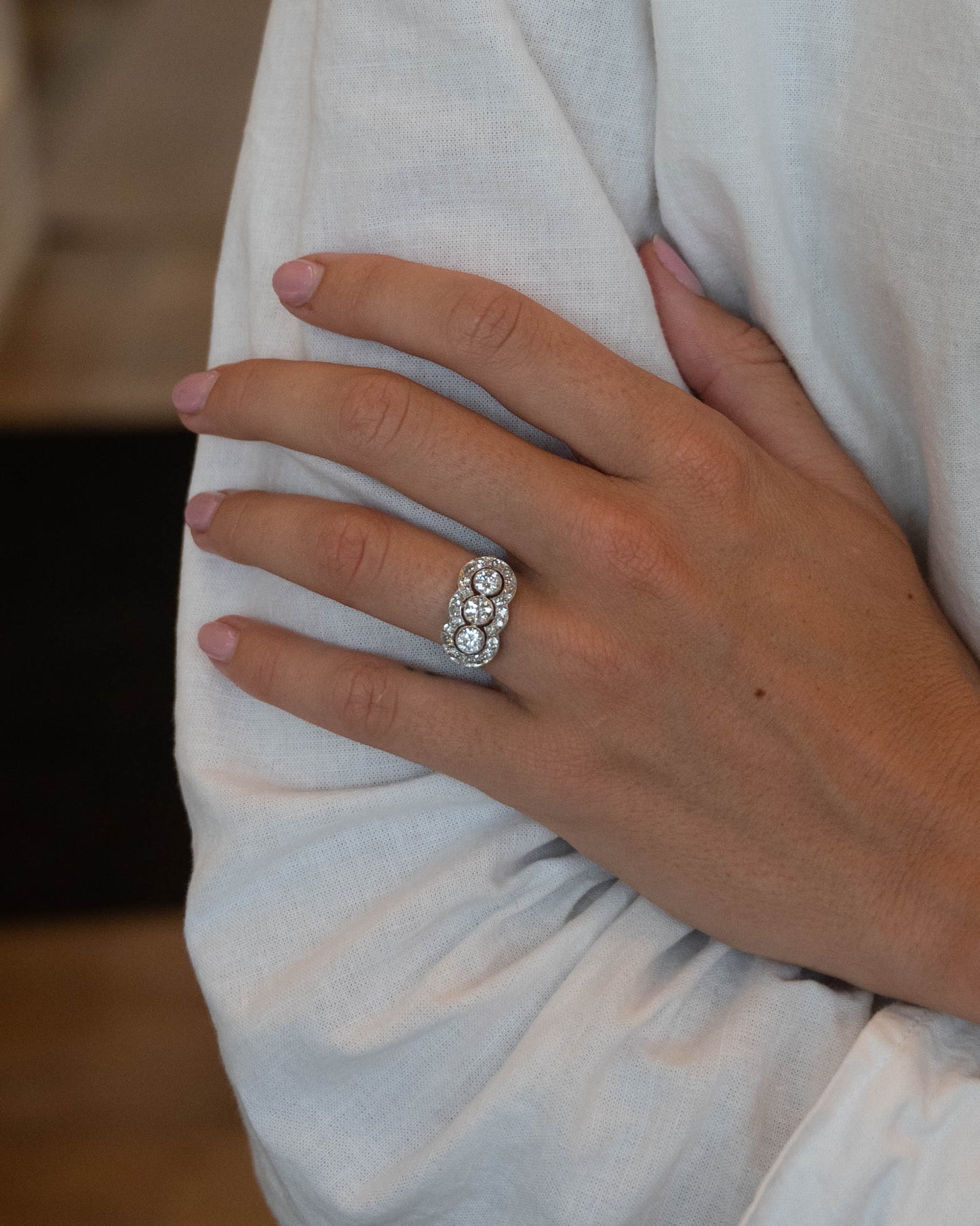 .40 Vintage Mid-Century Diamond Cocktail Ring Platinum