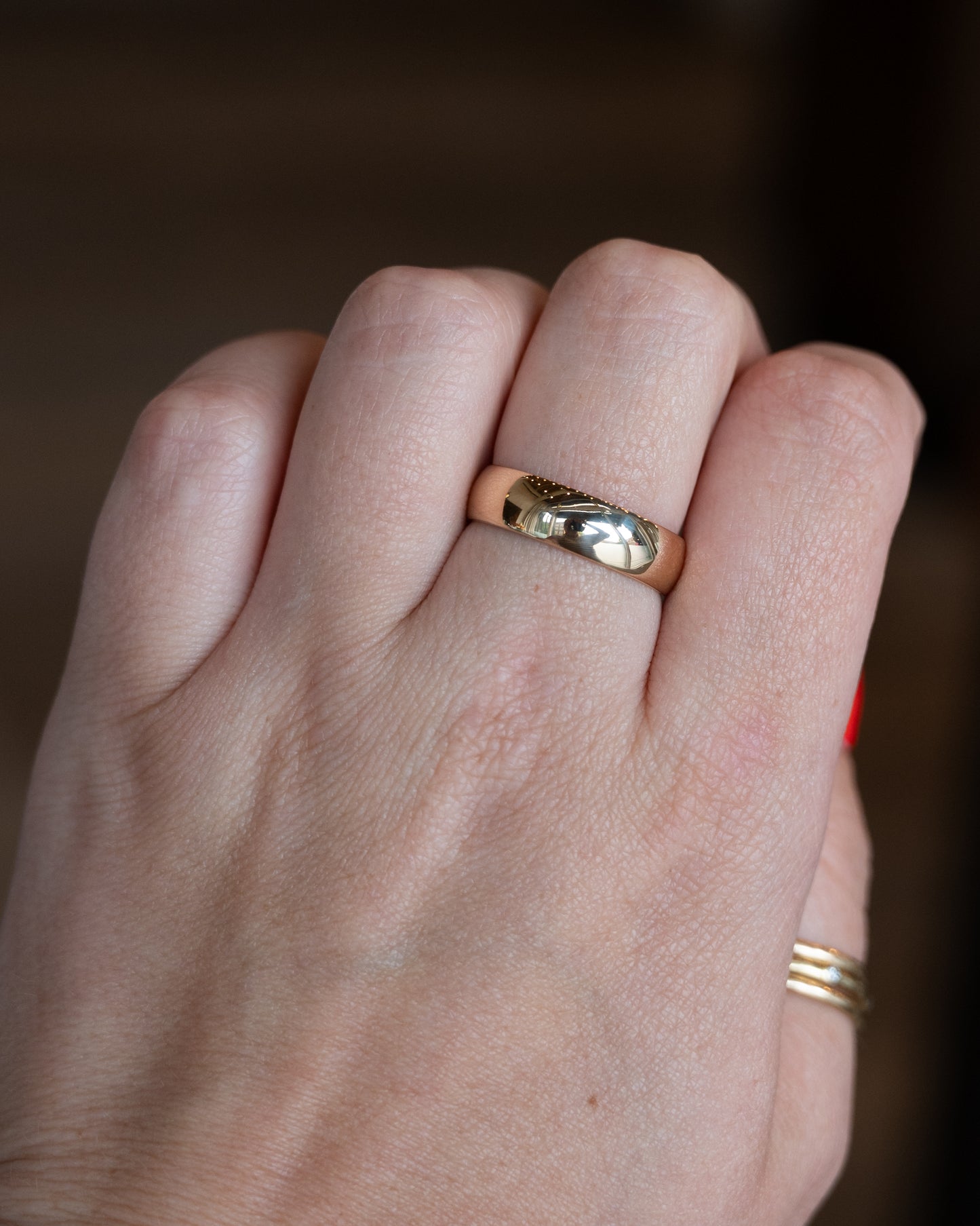 6mm Men's Half Round Wedding Band 14k Yellow Gold