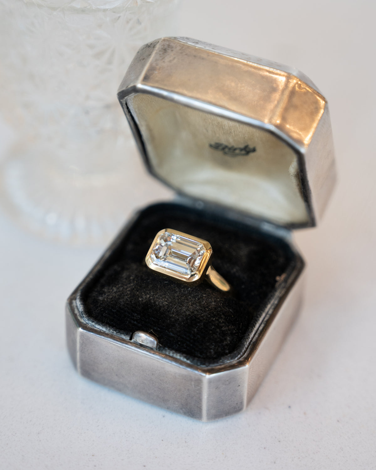3.00 Carat Emerald Cut Diamond Engagement Ring 18k