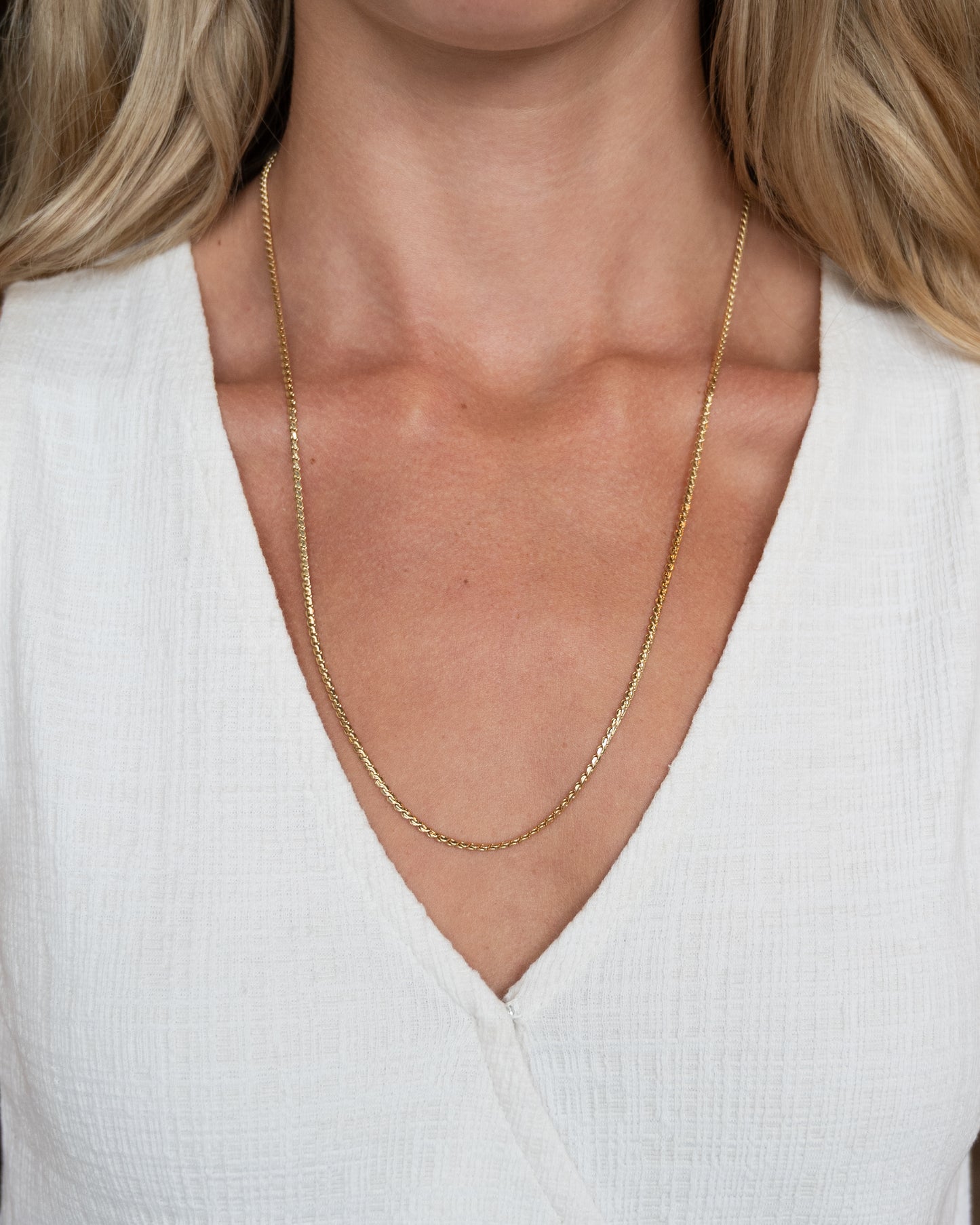 24.5" Woven S Link Chain Necklace 18k Yellow Gold