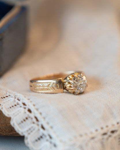 .88 Victorian Old Mine Diamond Engagement Ring 18k