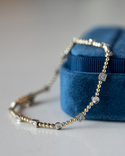.24 Dabakarov Diamond Station Bracelet Two-Tone 14k