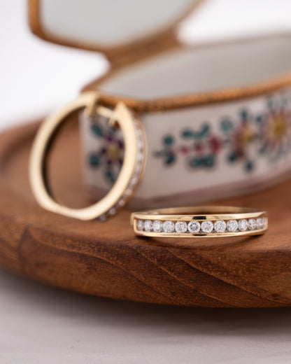 .99 Round Diamond Hoop Earrings 14k Yellow Gold