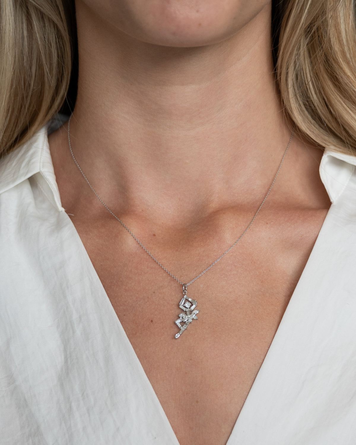 1.23 Marquise Diamond Ballerina Pendant Platinum