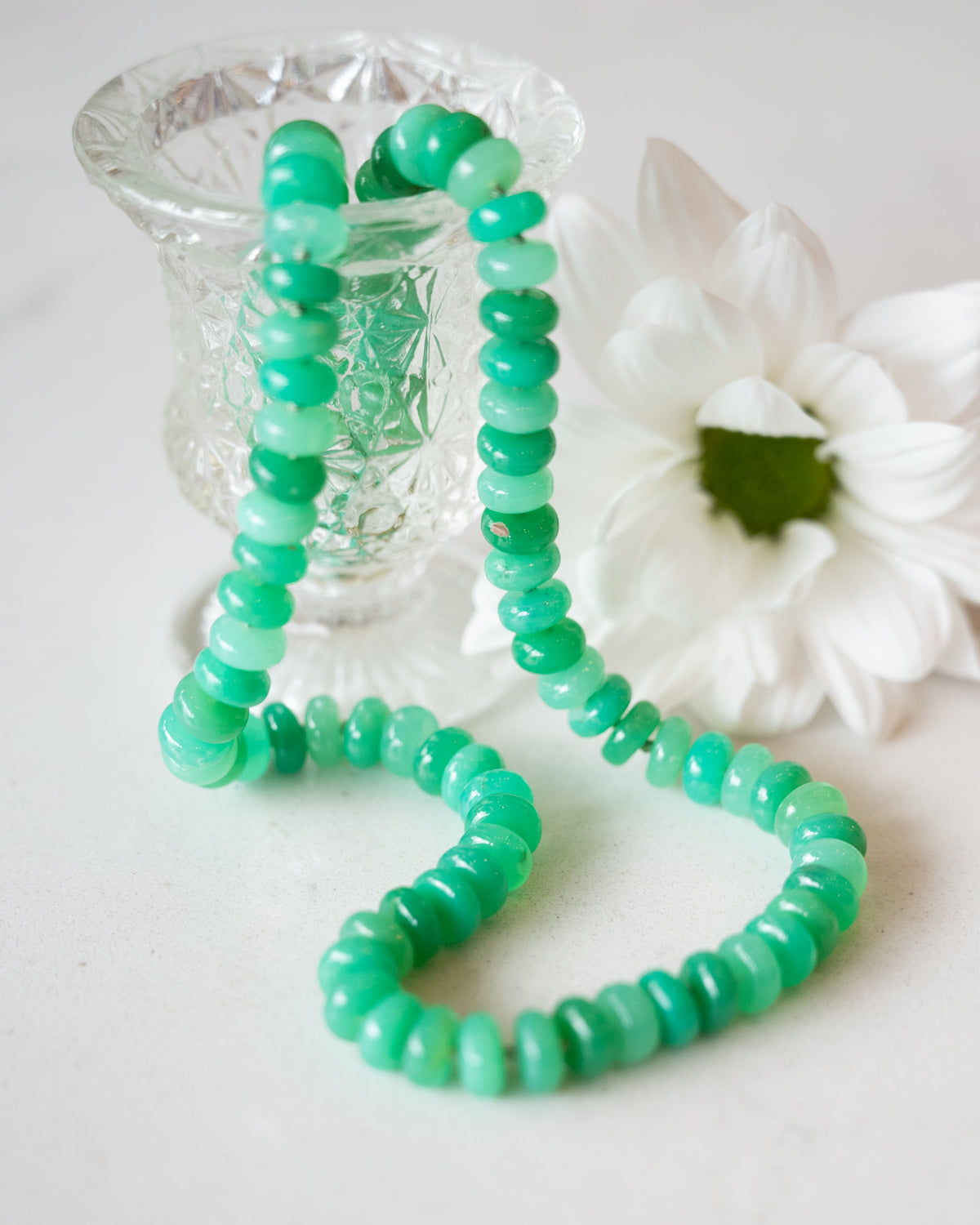 Irene Neuwirth Chrysoprase Rondelle Bead Necklace 18k