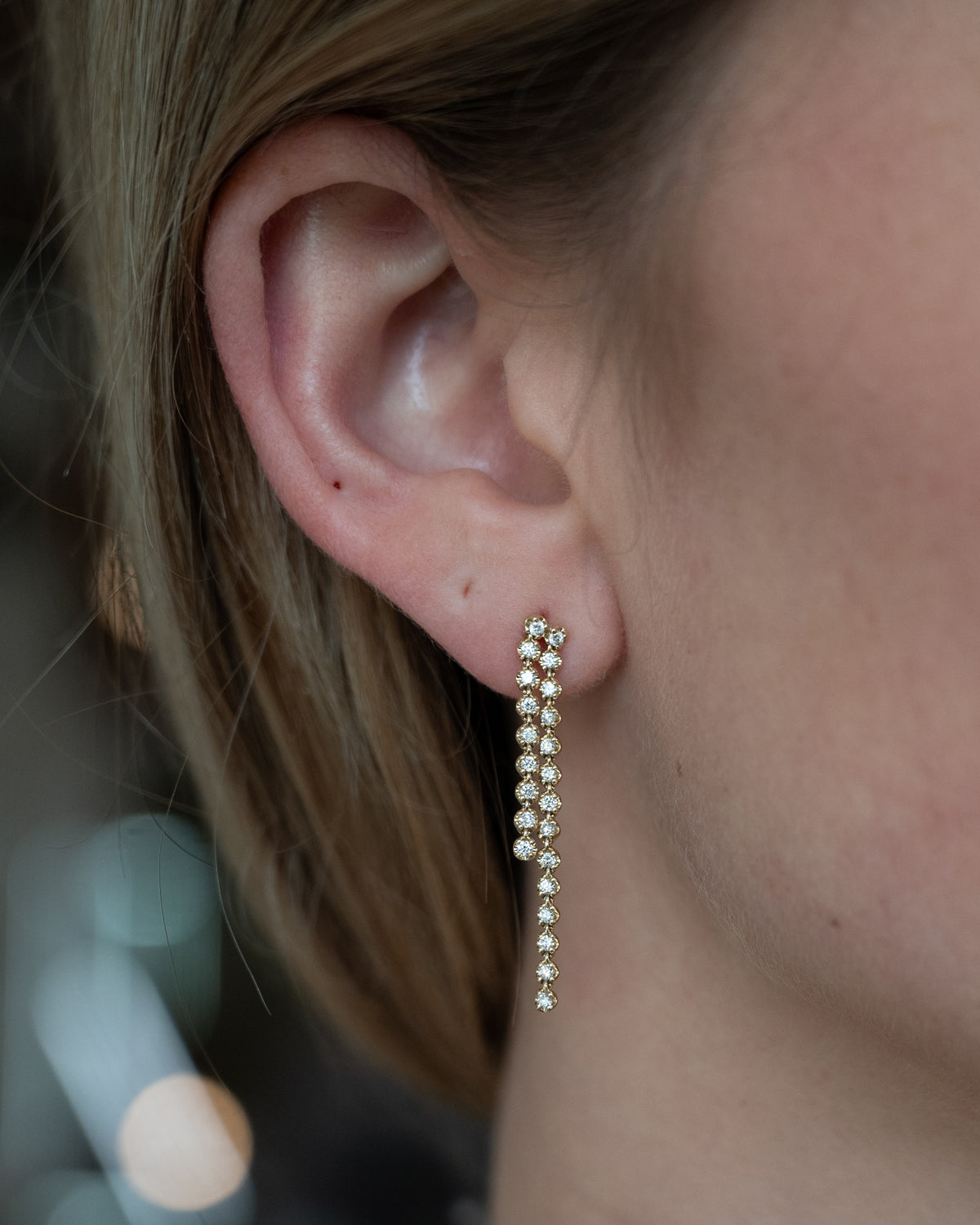 .55 Diamond Drop Earrings 14k Yellow Gold