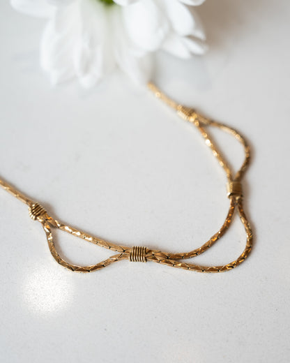17" Triangle Link Box Chain Necklace 14k Yellow Gold