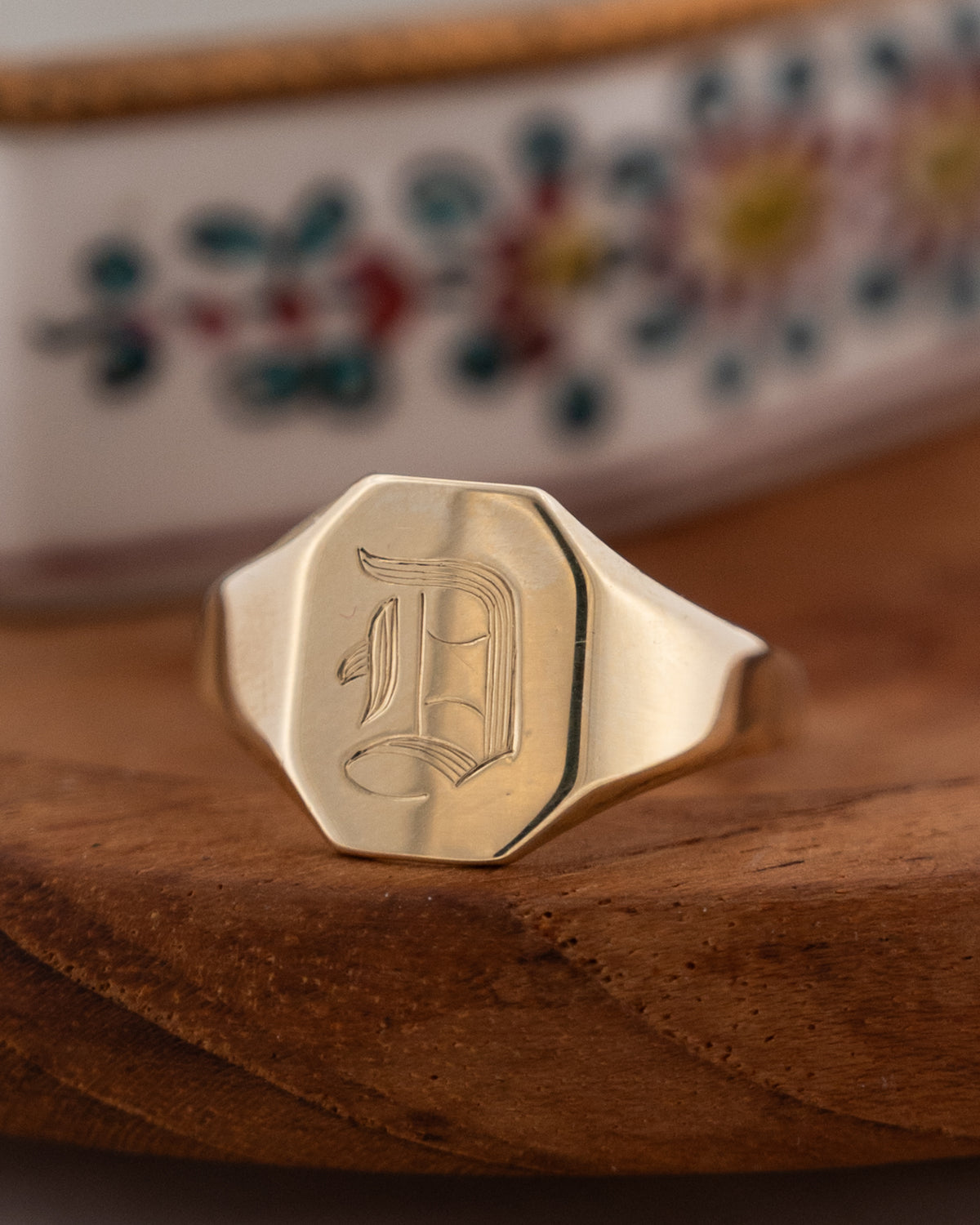 Vintage Mid-Century Men's Elongated Signet Ring 10k