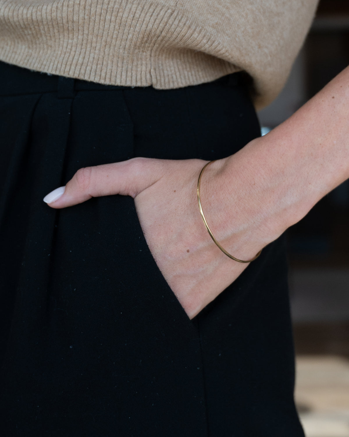 Rounded Bangle Bracelet 18k Yellow Gold