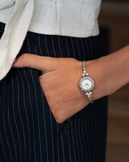 Antique Edwardian Patek Philippe Diamond Dress Watch Platinum