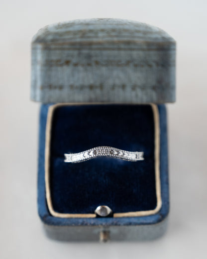 .03 Diamond Chevron Contoured Wedding Band 14k