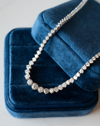 15.78 Diamond Riviera Necklace 14k White Gold