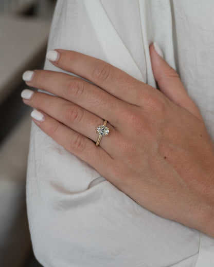 2.03 Elongated Old Mine Cushion Diamond Solitaire Ring 14k