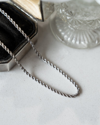 18" Rope Chain Necklace 14k White Gold
