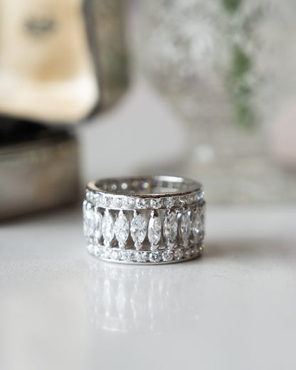 2.86 Marquise Diamond Eternity Cocktail Ring Platinum