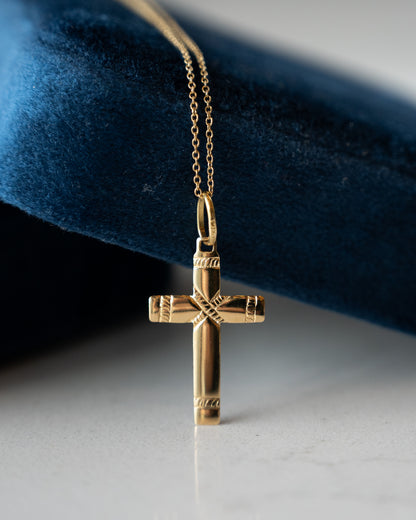 Cross Pendant Necklace 18k Yellow Gold