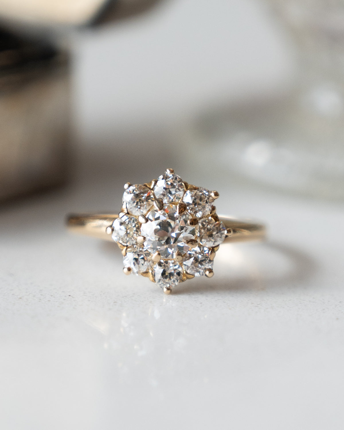 1.09 Victorian Old European Diamond Engagement Ring 18k