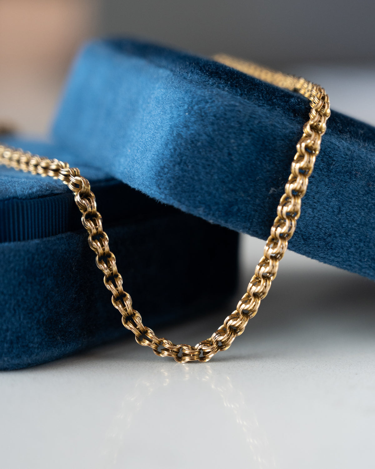 Antique Victorian Rolo Chain Necklace 14k Yellow Gold