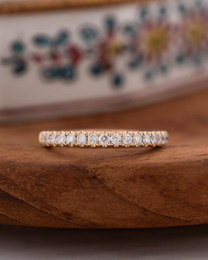 .35 Half-Eternity Diamond Wedding Band 14k Yellow Gold