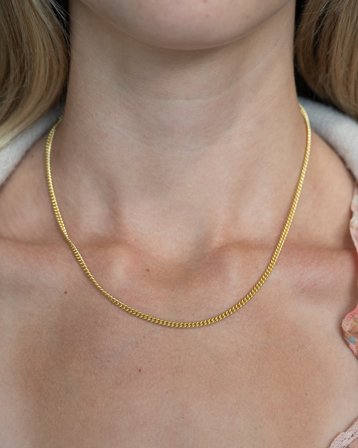 18" Curb Link Chain Necklace 14k Yellow Gold