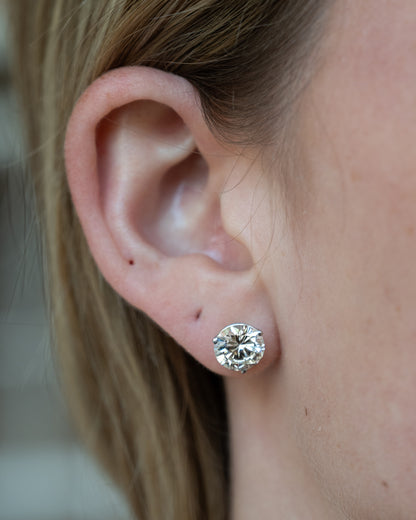 4.89 Diamond Stud Earrings 14k White Gold