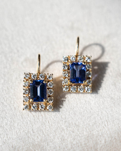 2.40 Tanzanite & Diamond Drop Earrings 18k