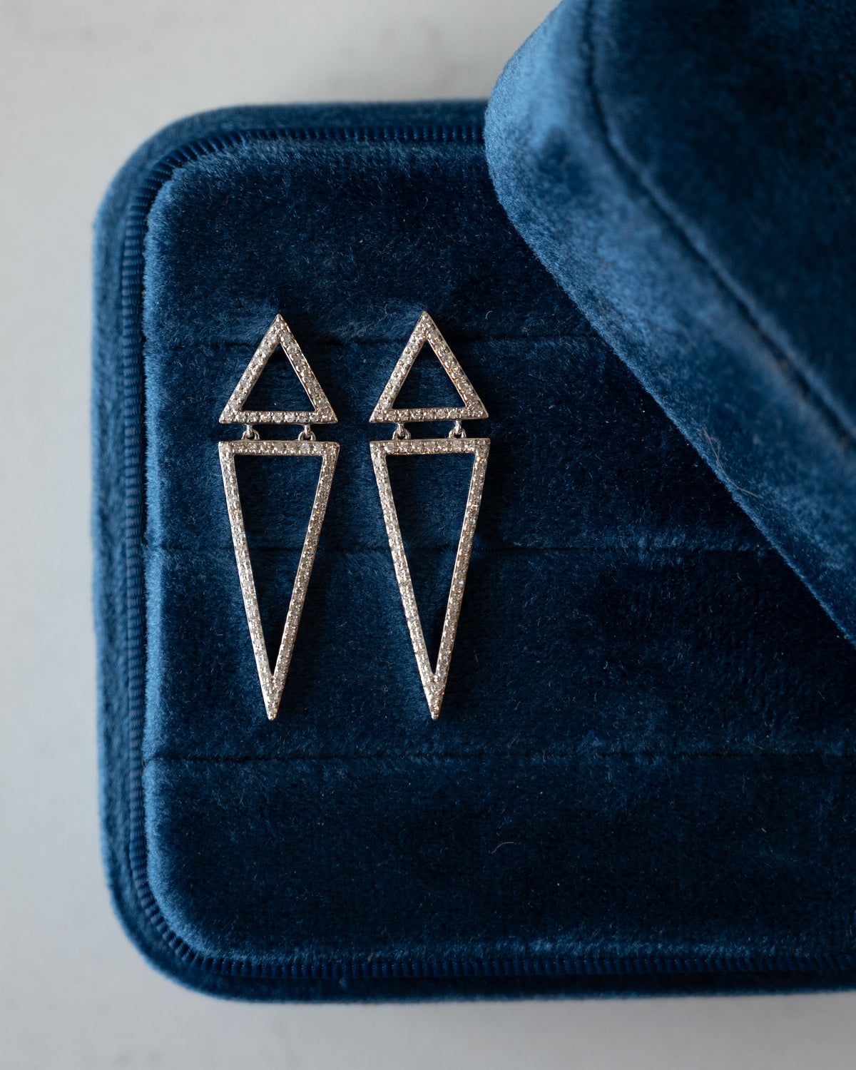 .59 Effy Diamond Triangle Drop Earrings 14k White Gold