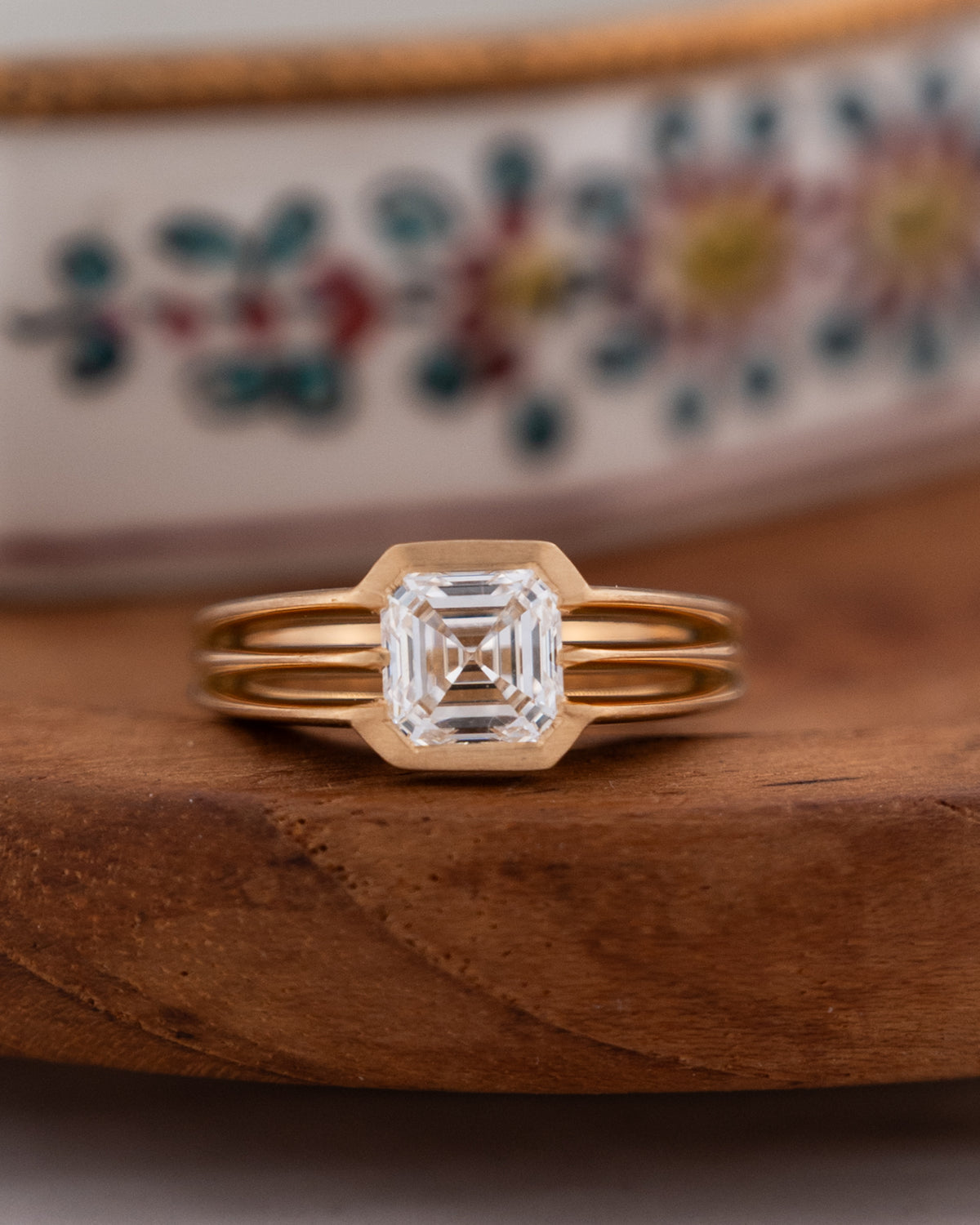 1.52 GIA Asscher Cut Diamond Engagement Ring 18k