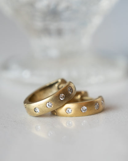 .12 Round Diamond Hoop Earrings 14k Yellow Gold