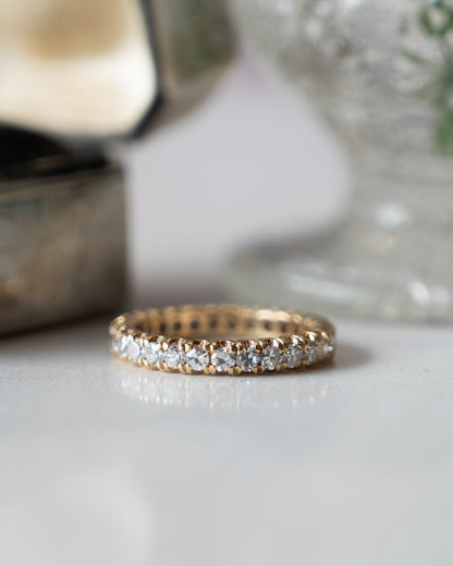 .87 Single Cut Diamond Eternity Wedding Band 14k