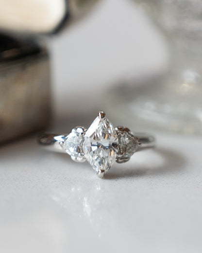 1.01 Marquise Diamond Engagement Ring Platinum
