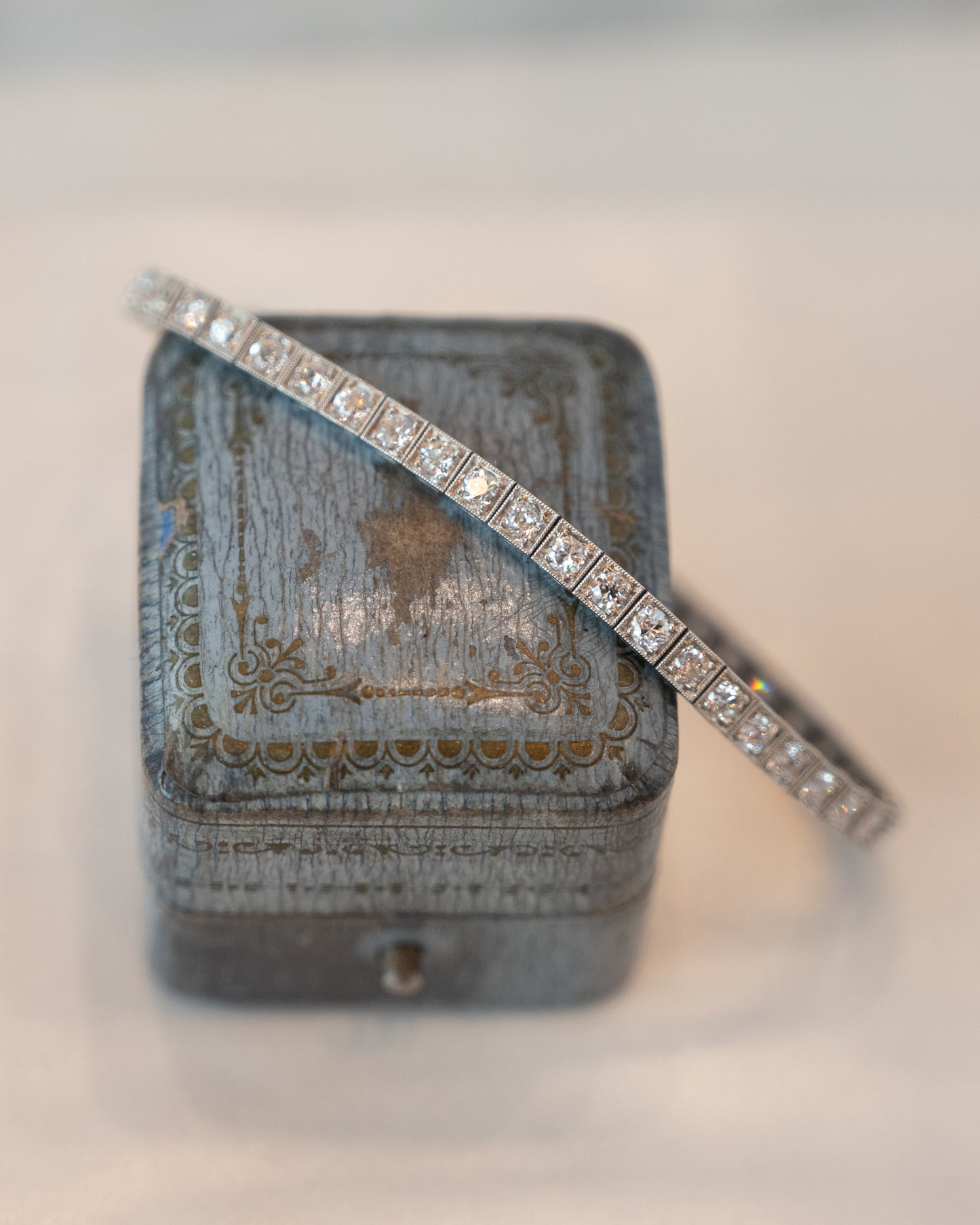 3.25 Antique Art Deco Diamond Line Bracelet Platinum