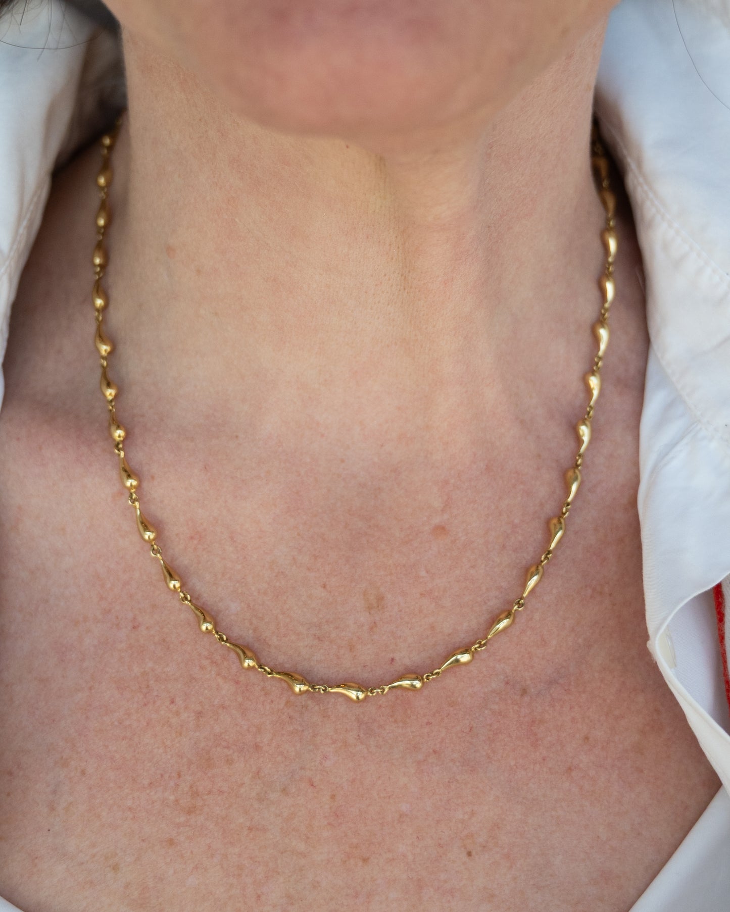 Elsa Peretti Teardrop Link Chain Necklace 18k