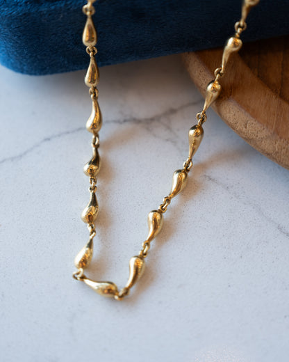 Elsa Peretti Teardrop Link Chain Necklace 18k