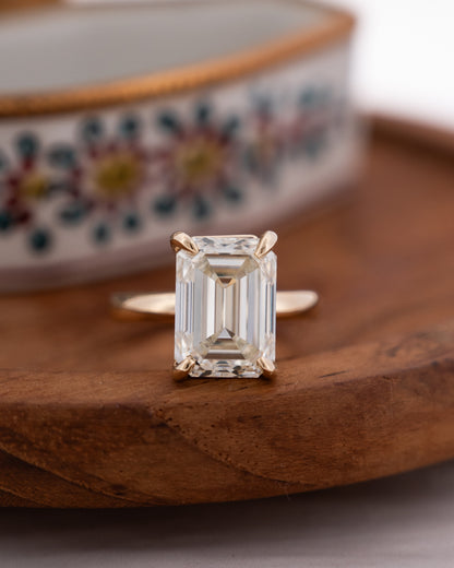 8 Carat Emerald Cut Diamond Engagement Ring 14k