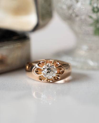 1.11 Vintage Victorian Diamond Engagement Ring 14k